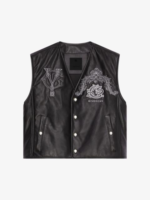 GIVENCHY CREST WAISTCOAT IN EMBROIDERED LEATHER