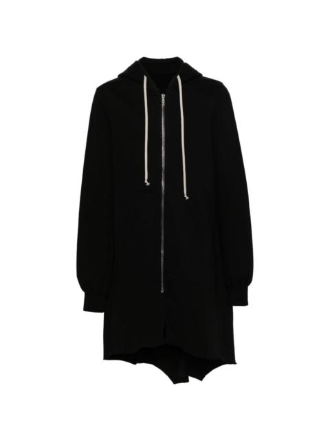 asymmetric cotton zipped hoodie