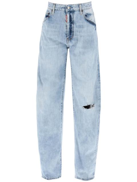 "OVERSIZED JEANS WITH DESTROYED