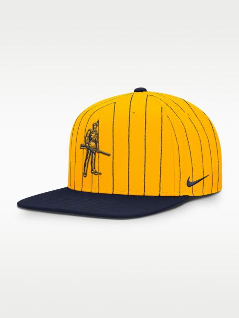 Nike West Virginia Primetime Pin Stripe 2-Tone Men's Nike Dri-FIT College Adjustable Hat