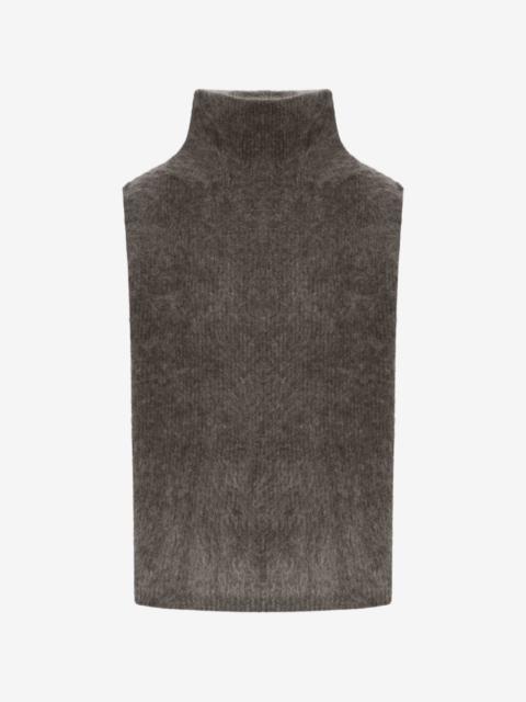 LISA YANG brushed-knit high-neck dickey