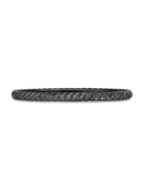 DAVID YURMAN Women's Sculpted Cable Bangle Bracelet in Black Titanium - Black Diamond