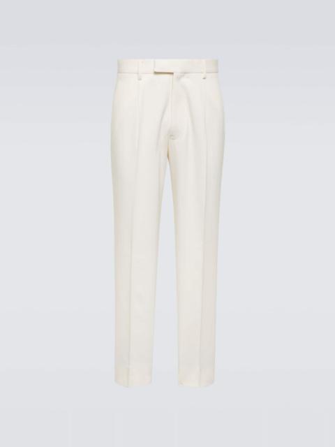 Cotton and wool straight pants