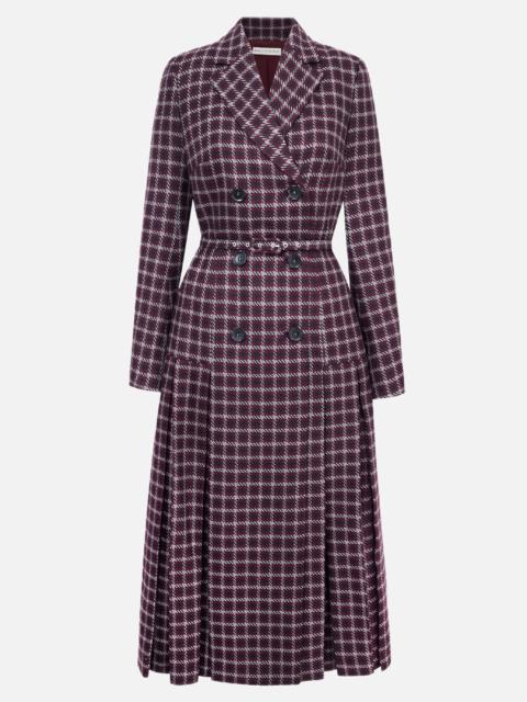 EMILIA WICKSTEAD Chaney Dress In Red & Black Shetland Houndstooth