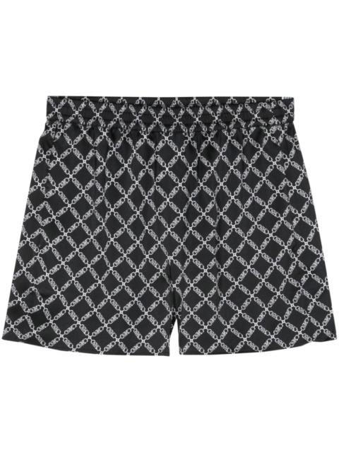 MICHAEL KORS Empire logo-print satin shorts