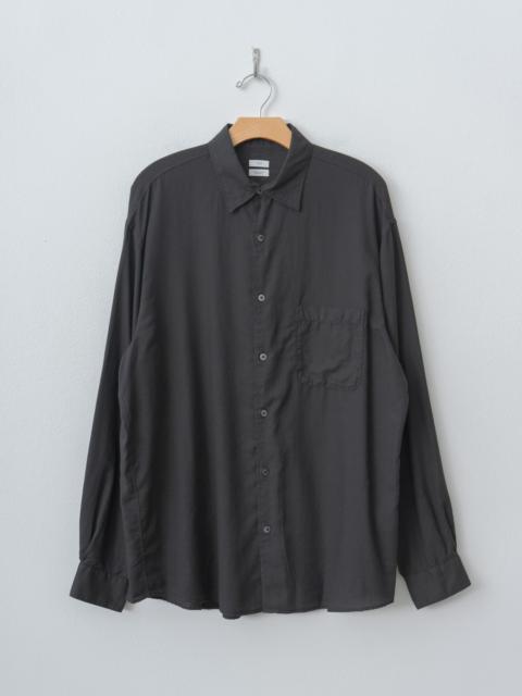 YOKE Cotton Silk Twill Garment-dyed Loose Shirt - Carbon
