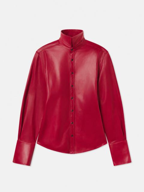 CO Stand Collar Shirt in Leather