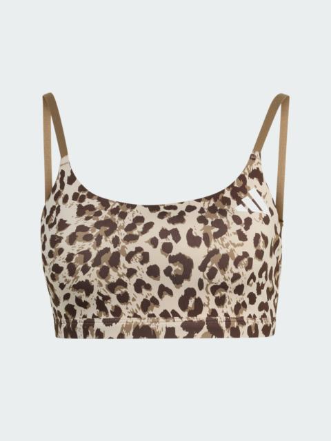 adidas Optime Essentials 3-Stripes Leopard Light Support Bra