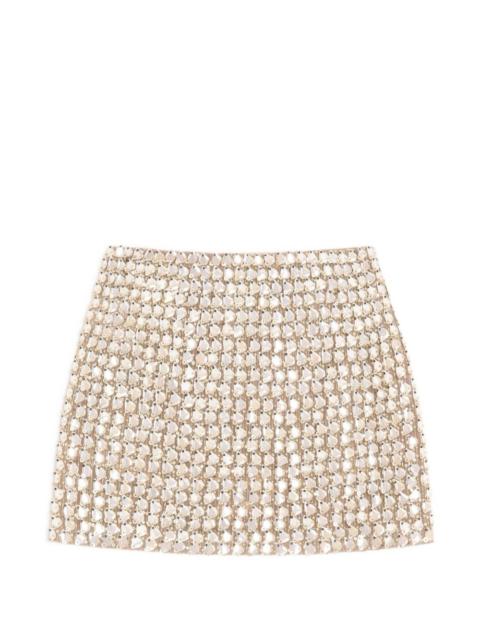 Valentino mini mini skirt in embroidered organza