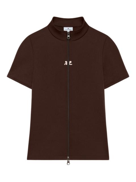 courrèges zip-up collared T-shirt