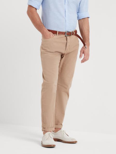 Brunello Cucinelli Garment-dyed comfort denim leisure fit five-pocket trousers