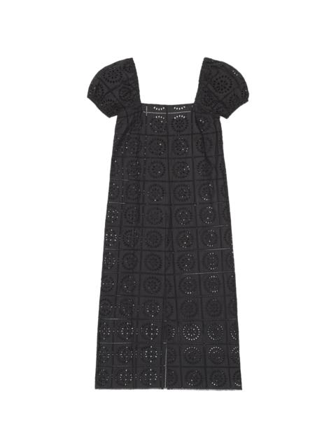 broderie anglaise midi dress