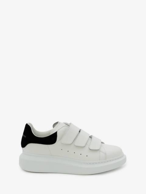 Oversized Triple Strap Sneaker in White/black