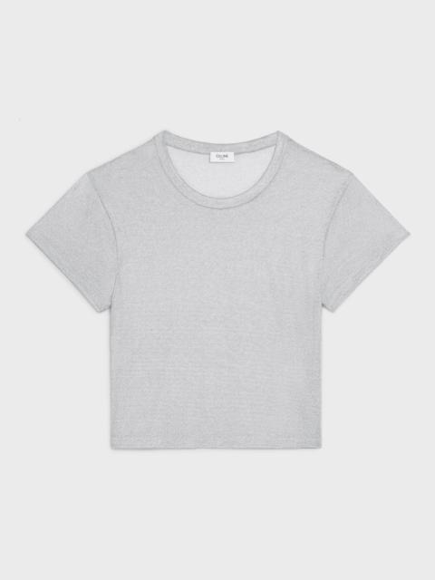 CELINE Cropped T-shirt in metallic Jersey
