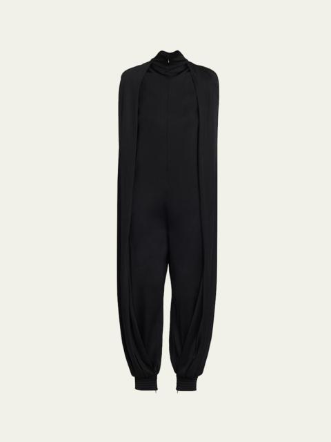 Alaïa Jersey Wool-Blend Bat Jumpsuit