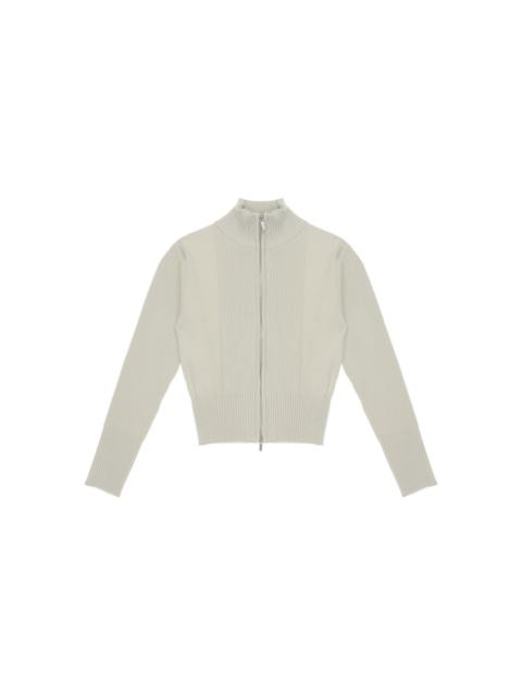 LOW CLASSIC ribbed zip-up cardigan