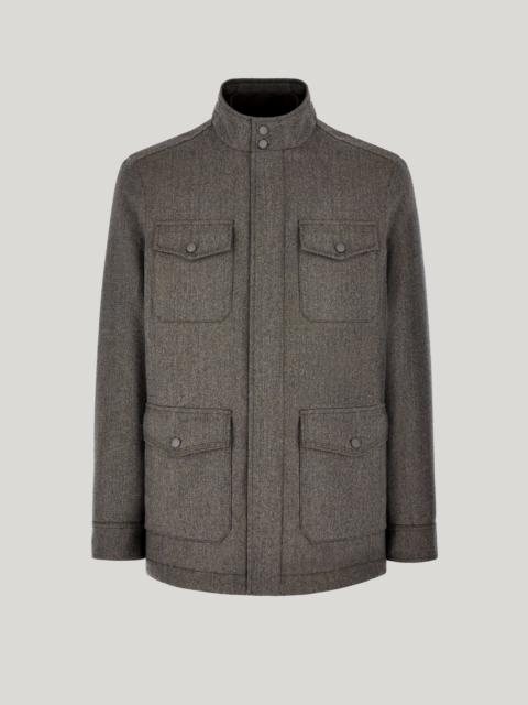 Canali IMPECCABILE WALNUT-COLORED FLANNEL FIELD JACKET