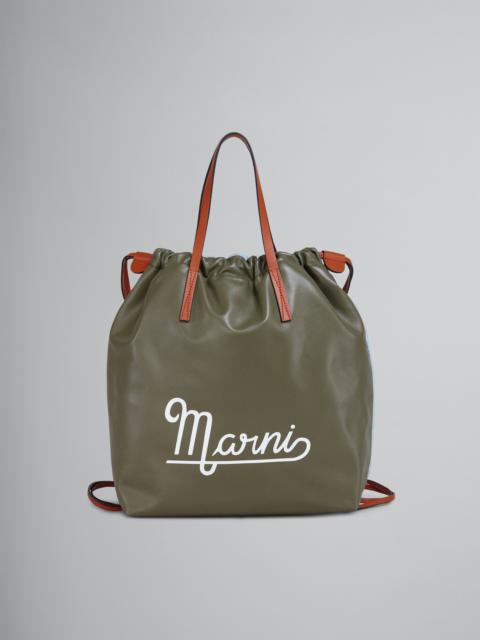 Marni CALF LEATHER AND ECO NYLON BACKPACK