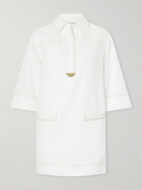 Zimmermann Roselight Paneled Denim Mini Dress