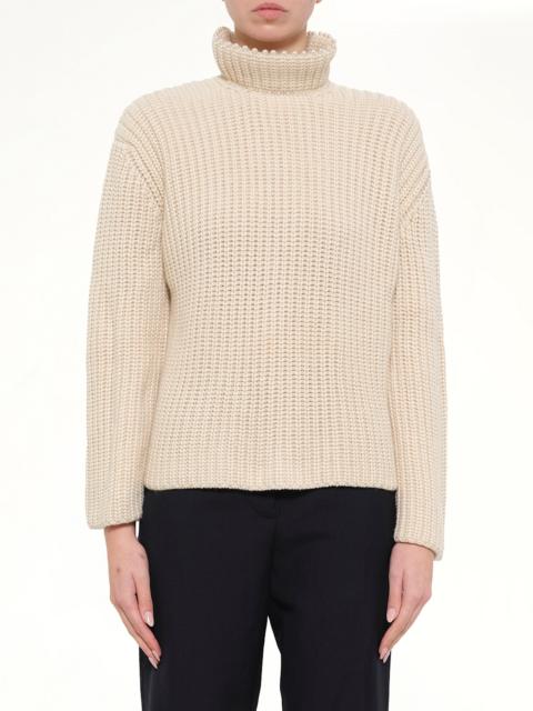 Loewe Crop Pearls Sweater in Beige