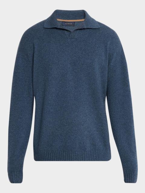 SEASE Men's Coarsehair Cashmere Polo Shirt
