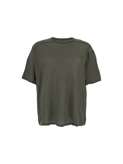 'brad' Green Crewneck T-shirt With Rear Stitching In Cotton Man