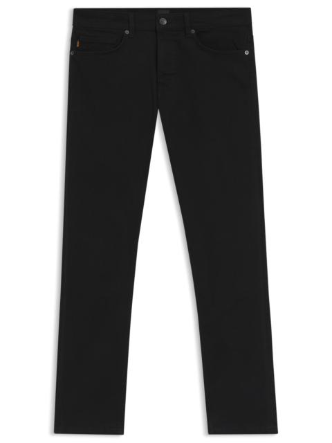 BOSS DELAWARE SLIM-FIT JEANS IN STAY-BLACK COMFORT-STRETCH DENIM