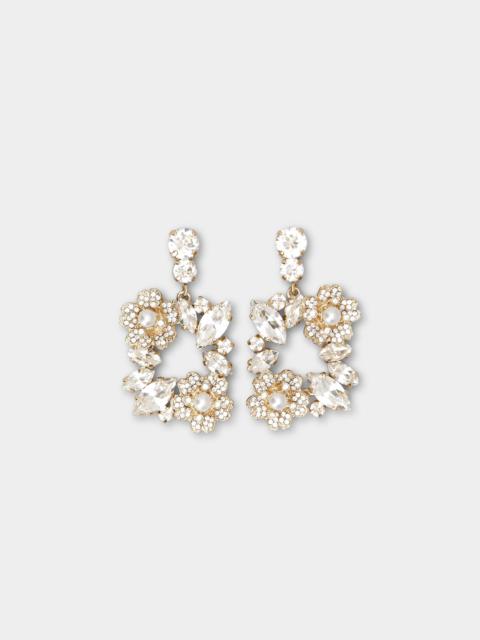 RV Bouquet Strass Pearl Earrings in Metal