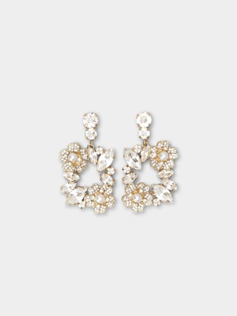 Roger Vivier RV Bouquet Strass Pearl Earrings in Metal