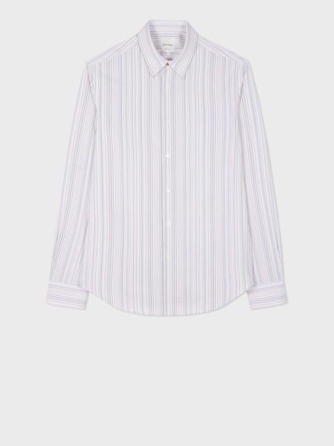 Paul Smith Slim-Fit White 'Signature Stripe' Cotton Shirt
