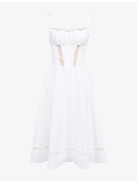 House of CB Kim Floral-Print Cotton Midi Dress