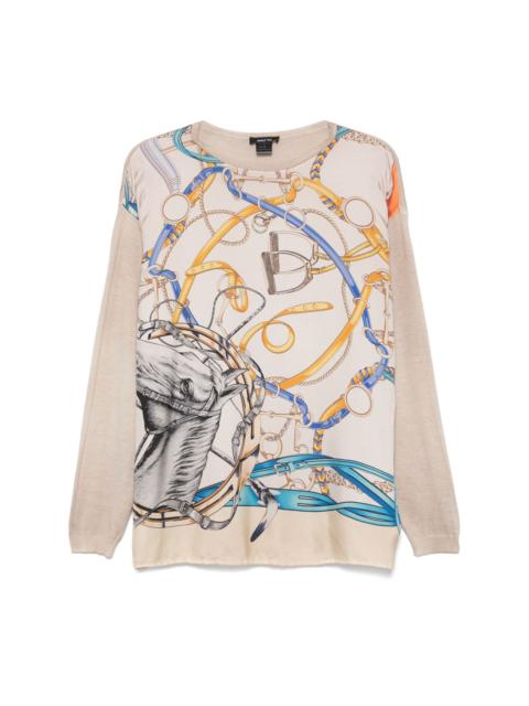 Avant Toi graphic-print knitted top