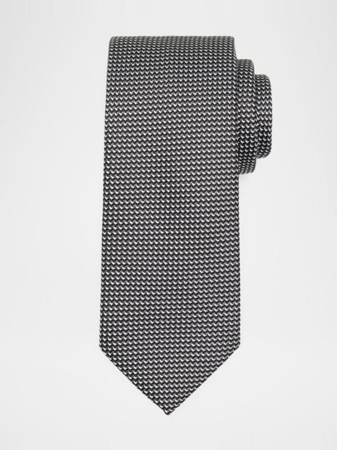 Brioni Men & apos;s Micro-Woven Jacquard Silk Tie