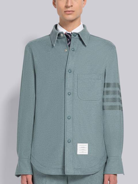 Thom Browne Flannel 4-Bar Snap Front Shirt Jacket