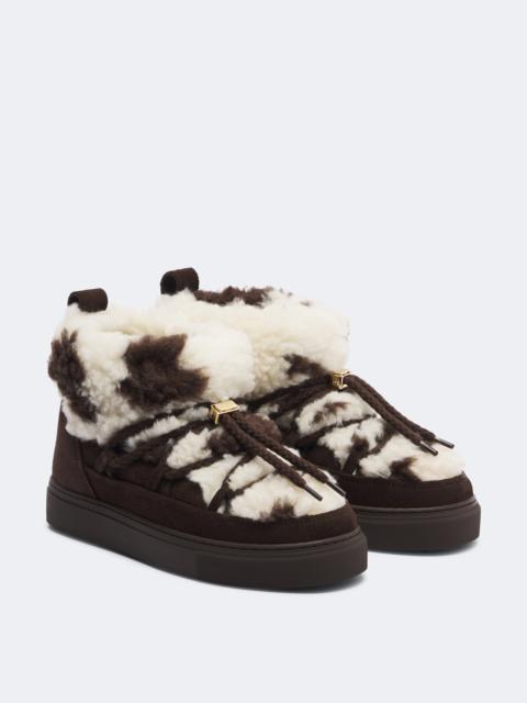 INUIKII Teddy-trimmed suede ankle boots