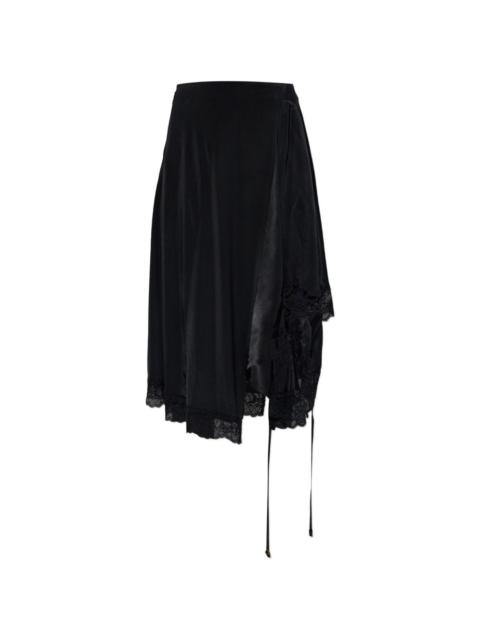 VETEMENTS lace-trim asymmetric skirt