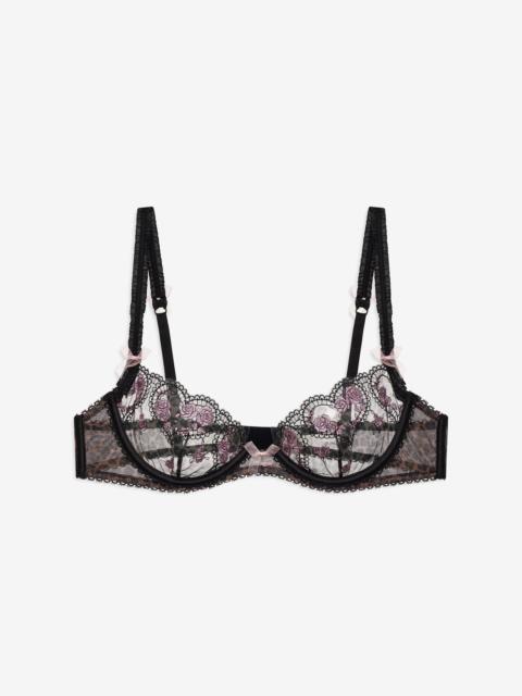 For Love & Lemons Cheetah Hearts Underwire Bra