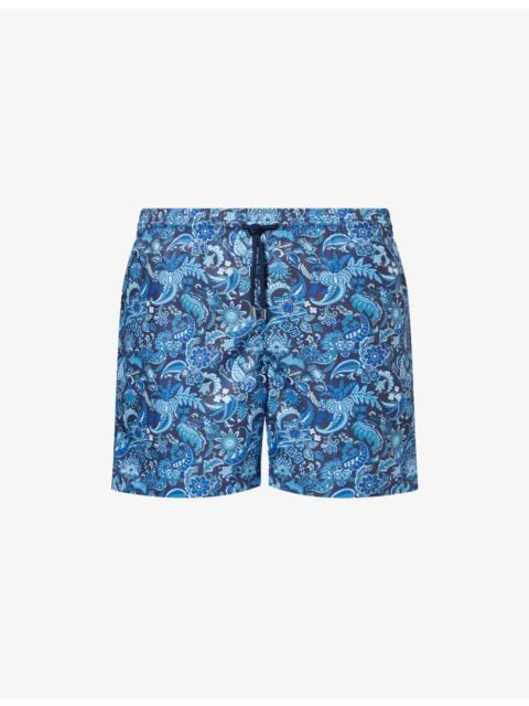 Derek Rose Maui Graphic-Pattern Swim Shorts