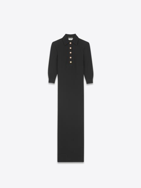 long polo dress in double crepe