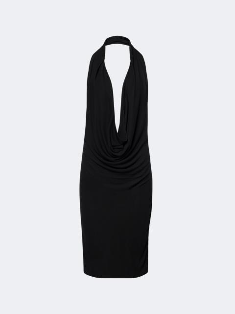 GUCCI Draped halterneck crêpe jersey minidress