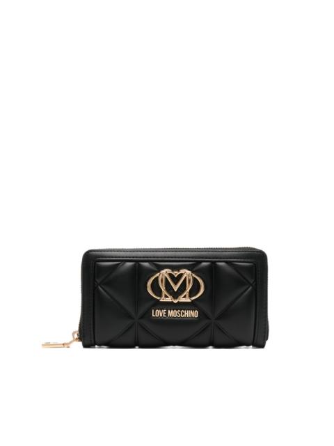 Moschino quilted logo-plaque wallet