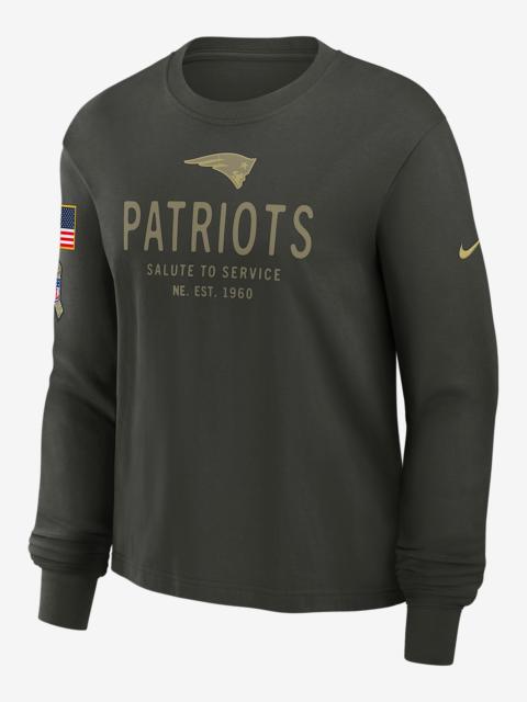 Nike New England Patriots Salute to Service Sideline Women's Nike Dri-FIT NFL Long-Sleeve T-Shirt