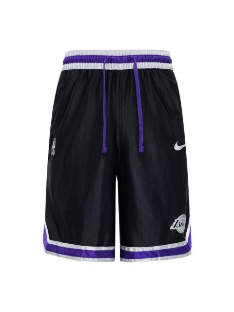 Nike Nike NBA Courtside Los Angeles Lakers Lacing Basketball Training Sports Shorts Black CV3938-010