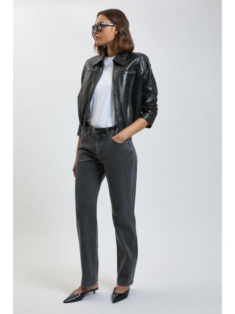KAREN MILLEN Rigid Denim Mid Rise Straight Leg Jean