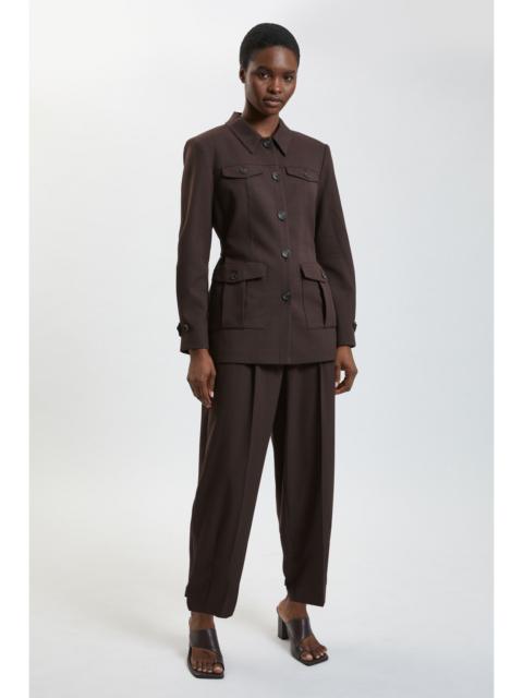 KAREN MILLEN Petite Herringbone Texture Utility Trousers