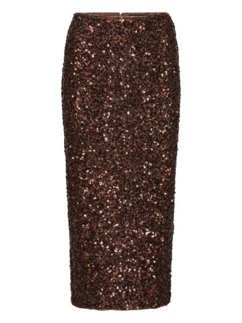 sequin-embellished midi pencil skirt