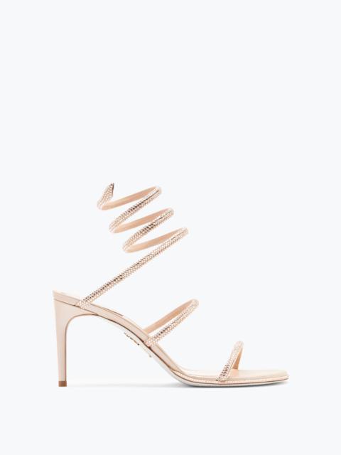 RENE CAOVILLA CLEO NUDE SANDAL WITH CRYSTALS 80