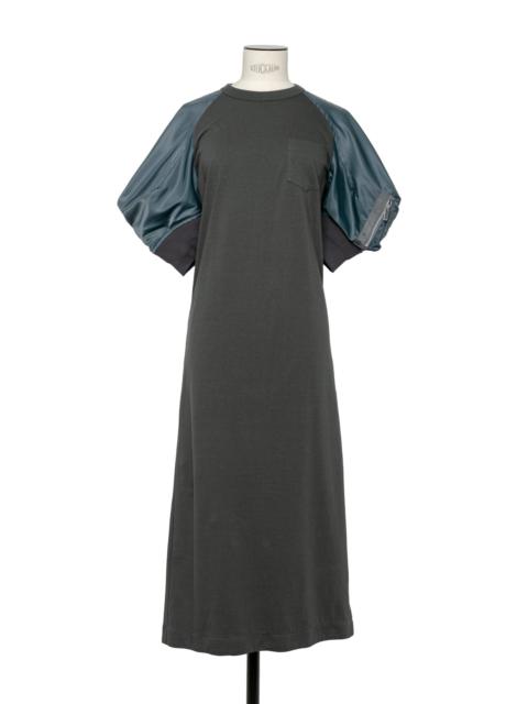 sacai Nylon Twill Mix Cotton Jersey Dress