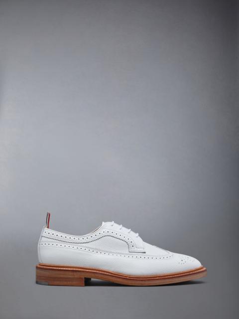 Thom Browne LONGWING BROGUE W/ LEATHER SOLE IN PEBBLE GRAIN LEATHER