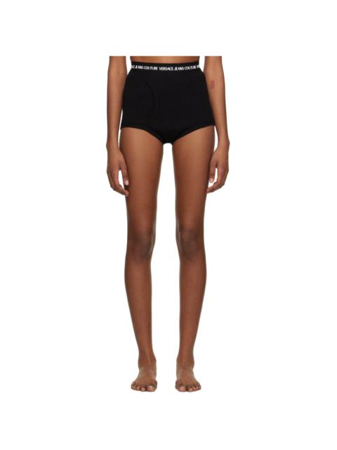 VERSACE JEANS COUTURE Black Bonded Shorts